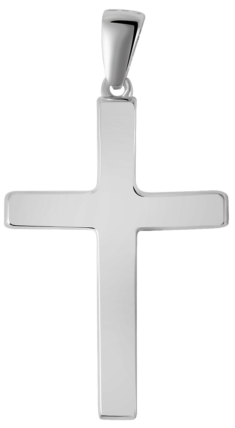 925/- Echt Silber Anhänger ohne Kette "Alani", Kreuz, matt/poliert, 925/rhodiniert