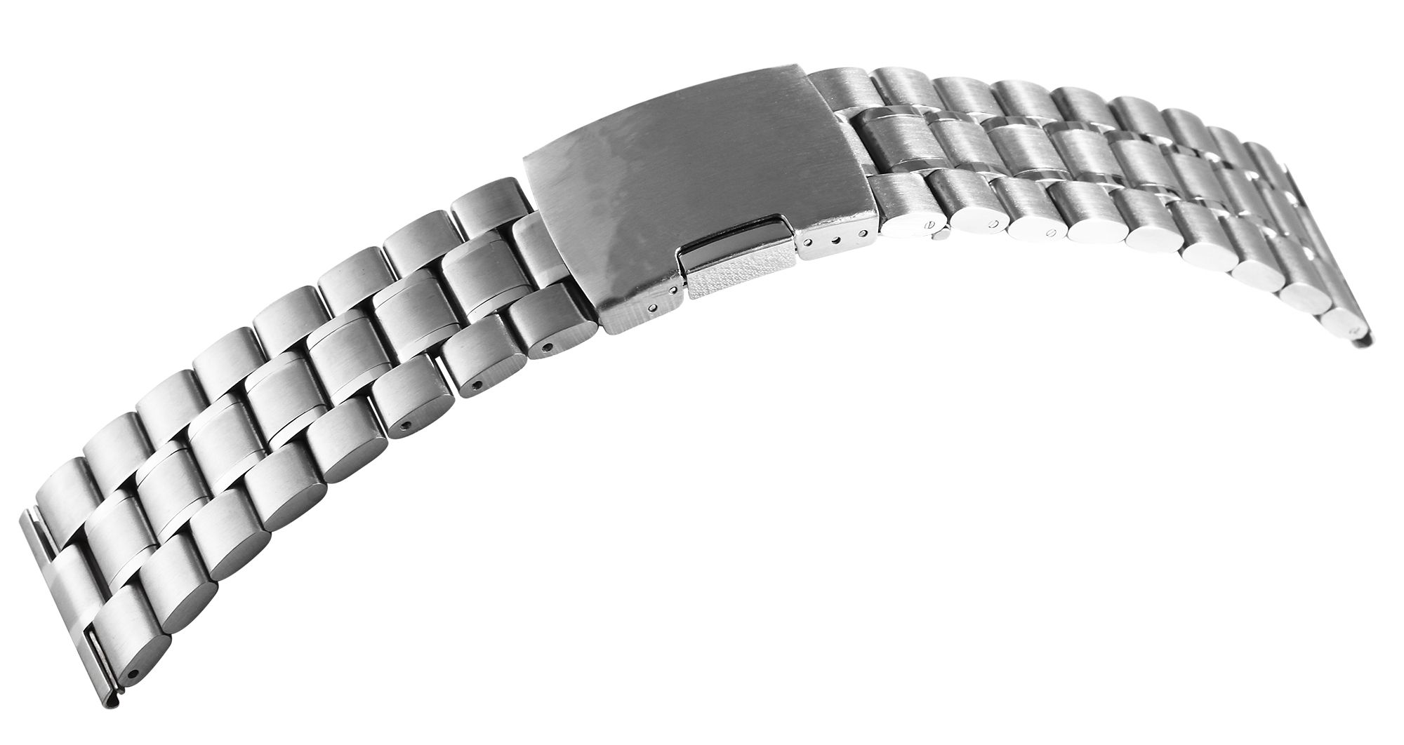 Edelstahl-Uhrenarmband, silberfarben, 24 mm