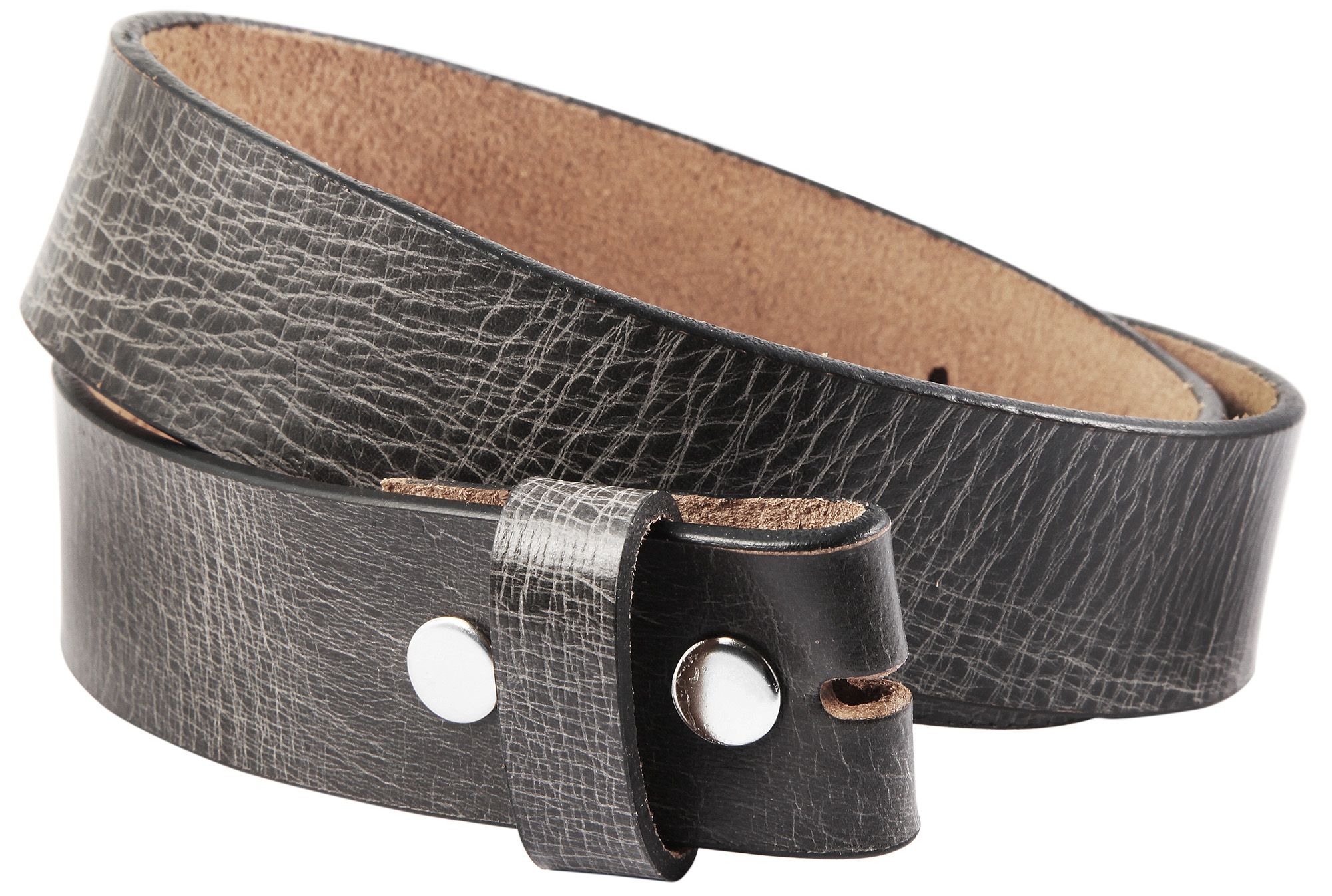 Leonardo Verrelli echt lederen riem, grijs, lengte 100 cm