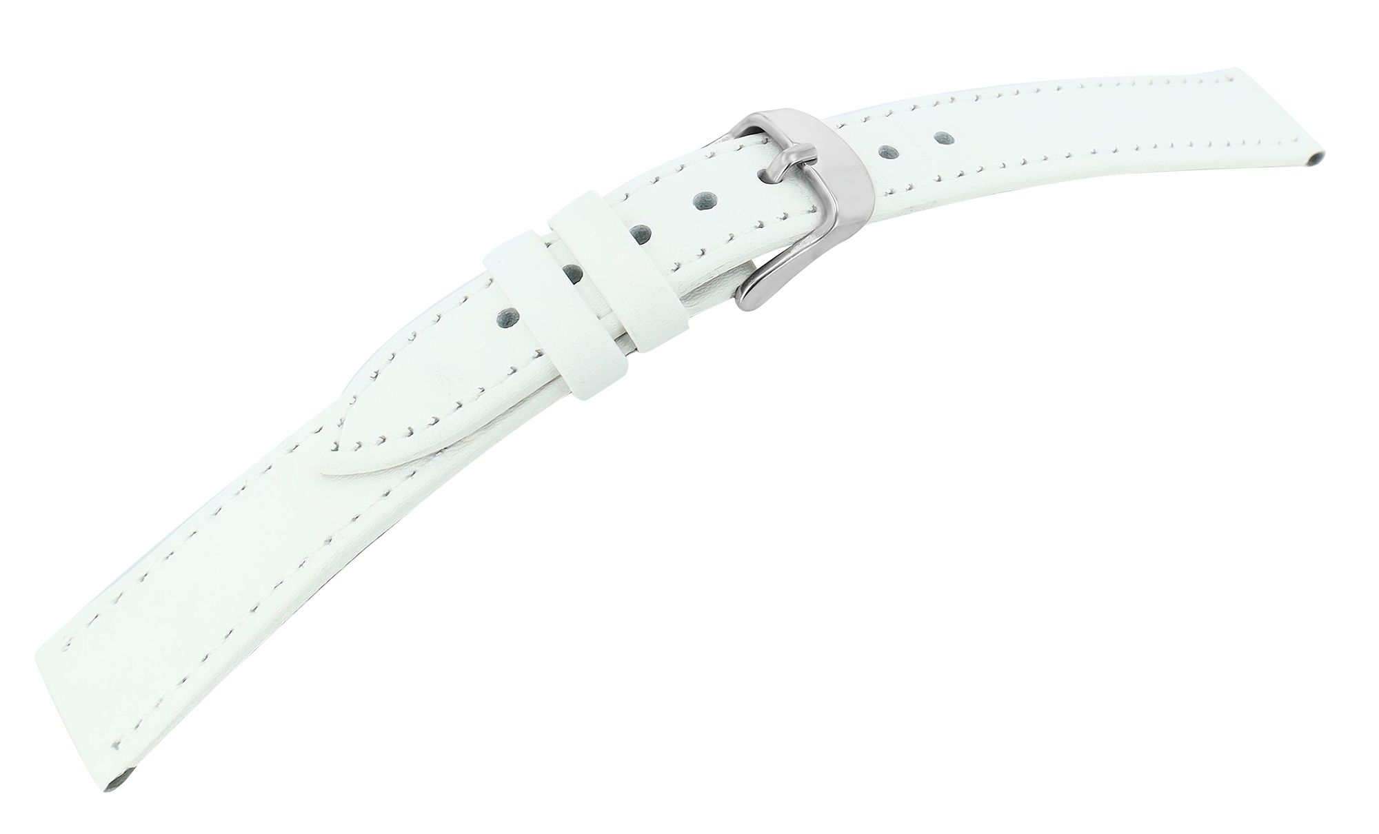 Echtleder-Uhrenarmband, weiß, 14 mm