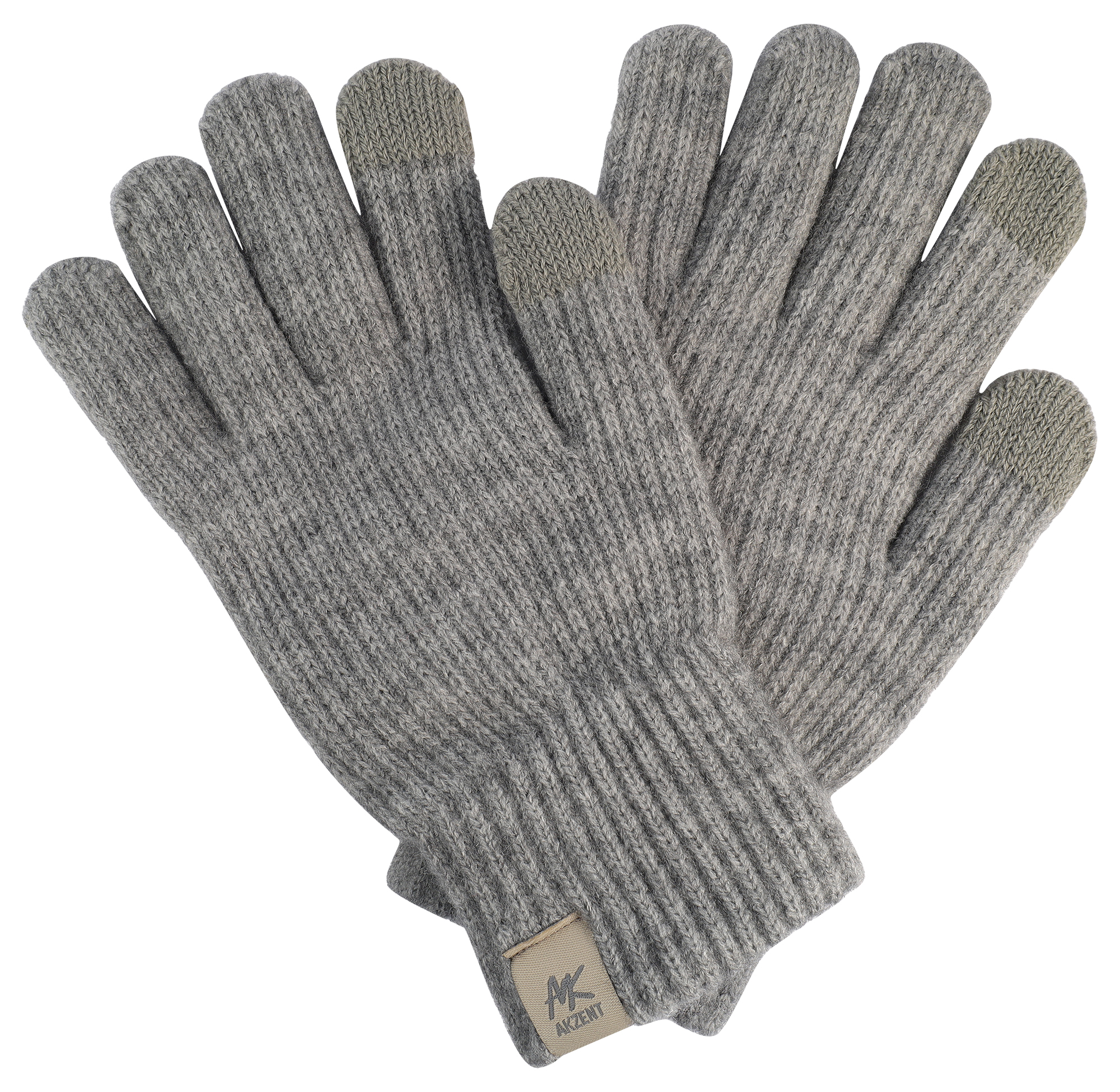 Dameshandschoenen, maat M, grijs, tastvingers, 100% polyester, PU-4