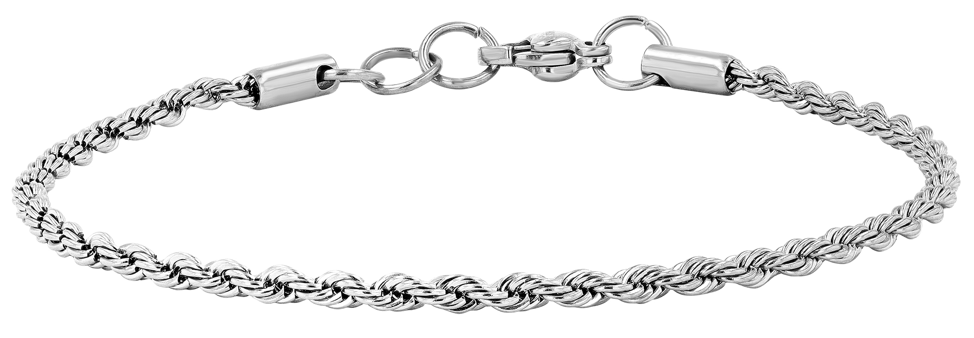 "Dominika" Edelstahl Armband, Kodelarmband, 18 cm/ 2 mm, silberfarben