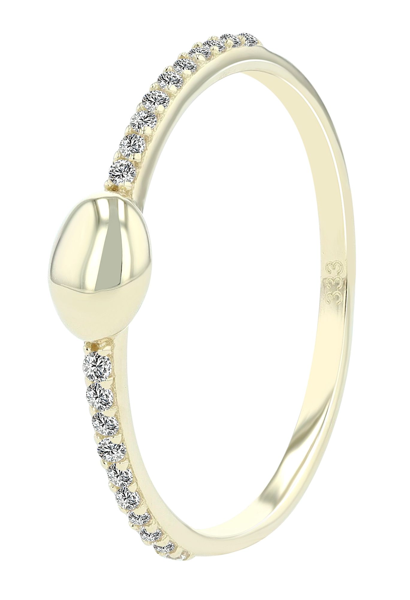 333/- Gold Ring "Ares" mit Zikonia, 8 Karat, Gelbgold, Gr. 54