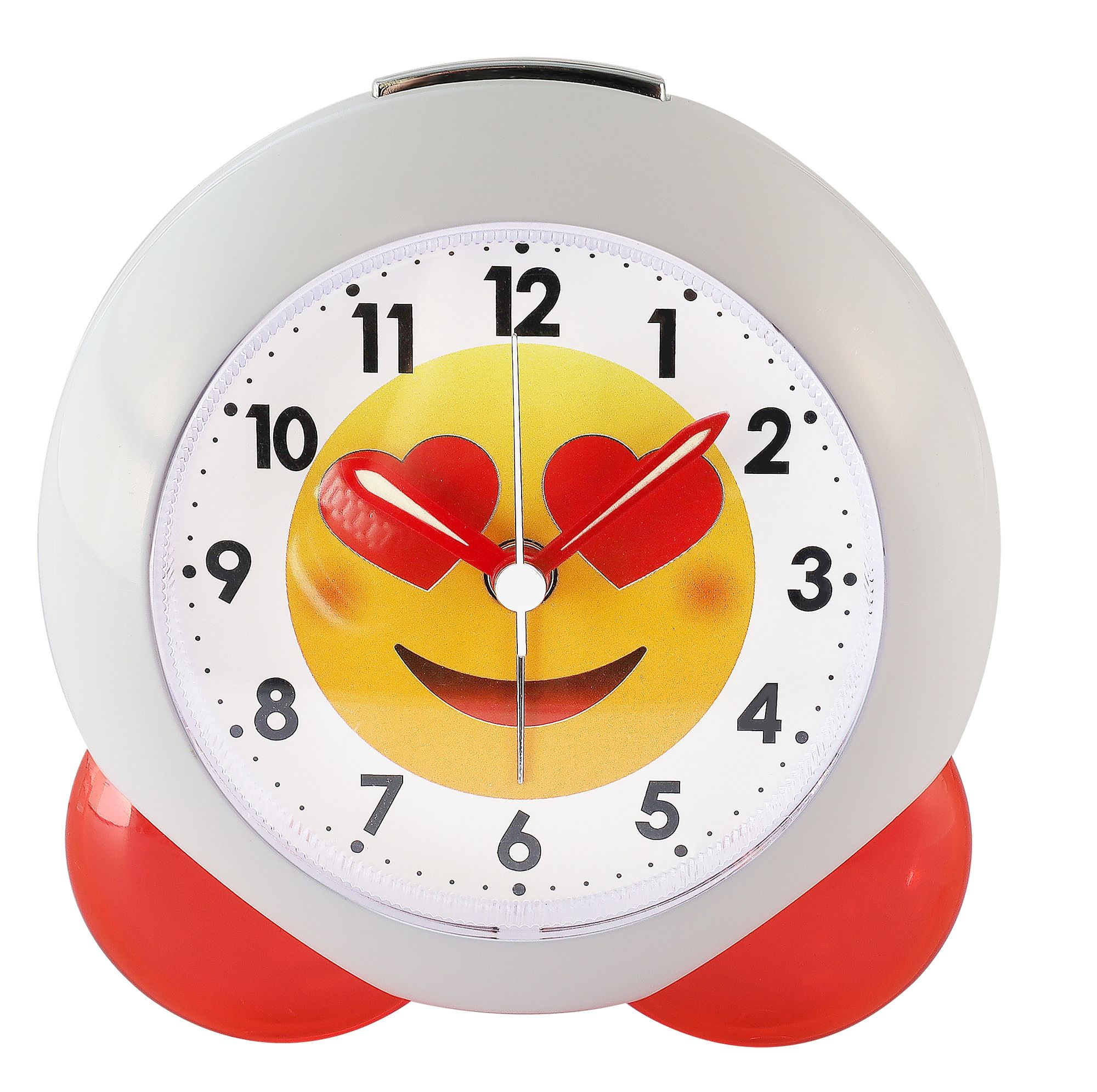 Kinderwekker, kwarts, kruipende seconde, alarmherhaling, knipperend lichtkader wanneer het alarm afgaat