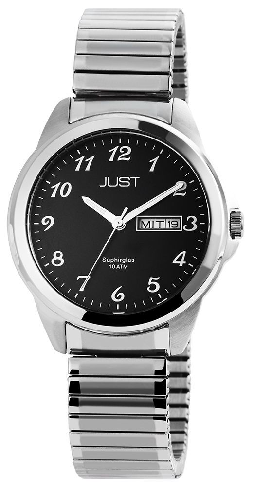 Just Herrenuhr Edelstahl Zugband silberfarbig