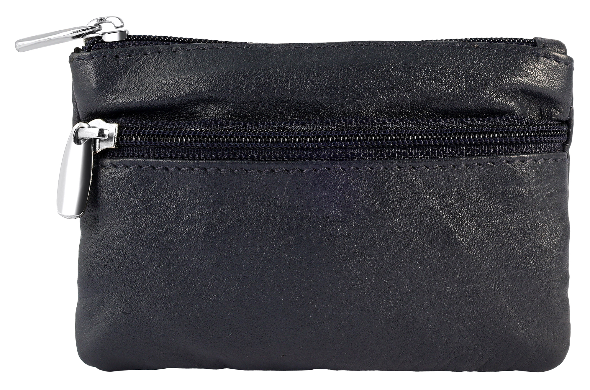 Excellanc Echtleder Schlüsseletui / Schlüsselbeutel, dunkelblau