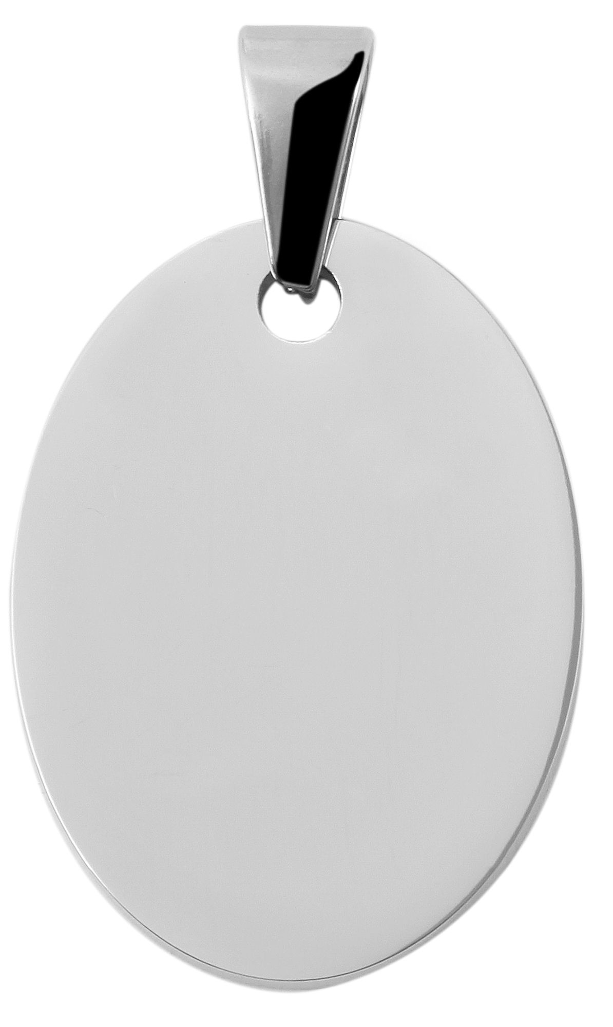Accent roestvrijstalen graveerhanger, ovaal, zilverkleurig