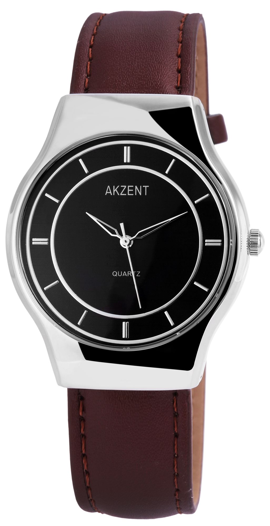 Accent herenhorloge met imitatieleren band