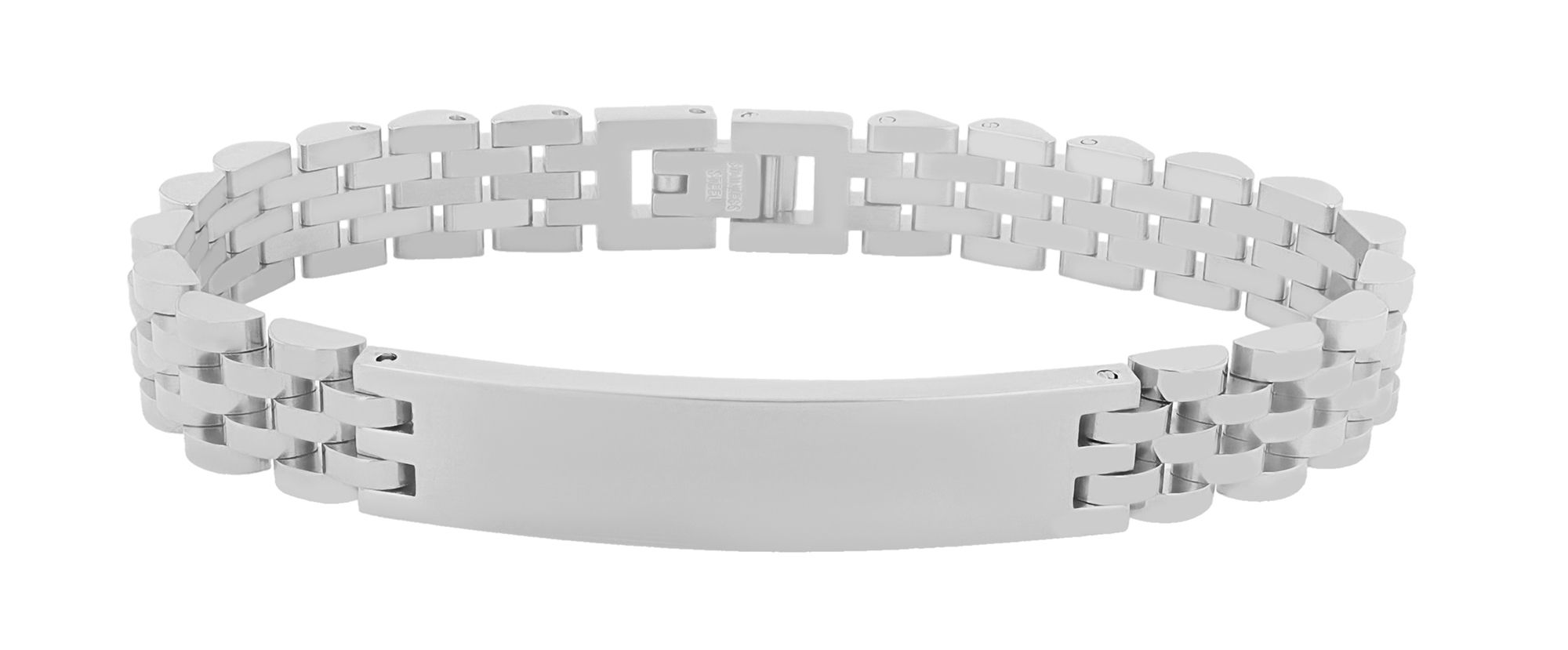 Akzent Gravurarmband "Via" aus Edelstahl, poliert, silberfarben