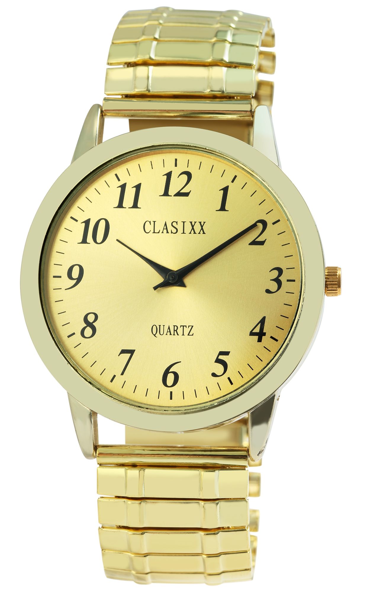 Clasixx Herrenuhr mit Edelstahlzugarmband, goldfarben