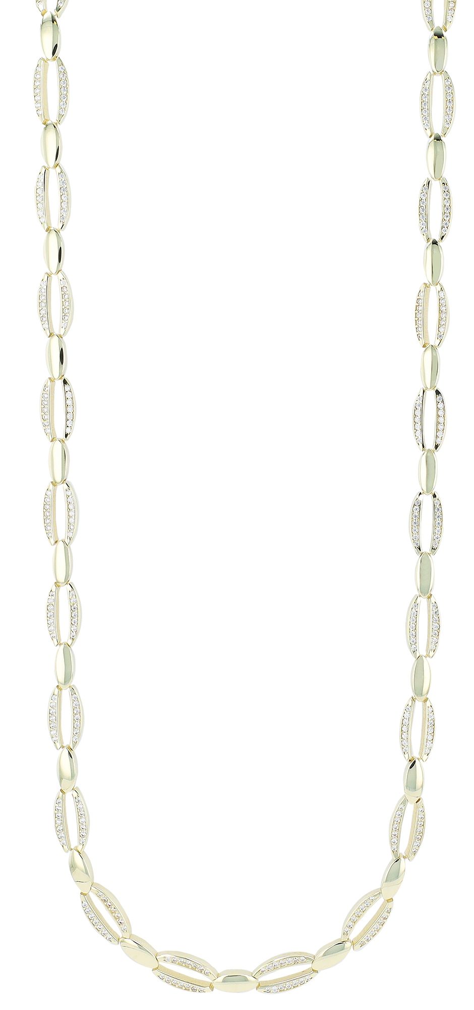 333/- Gold "Roux" Kette mit Zirkonia, 8 Karat, Gelbgold, 45 cm