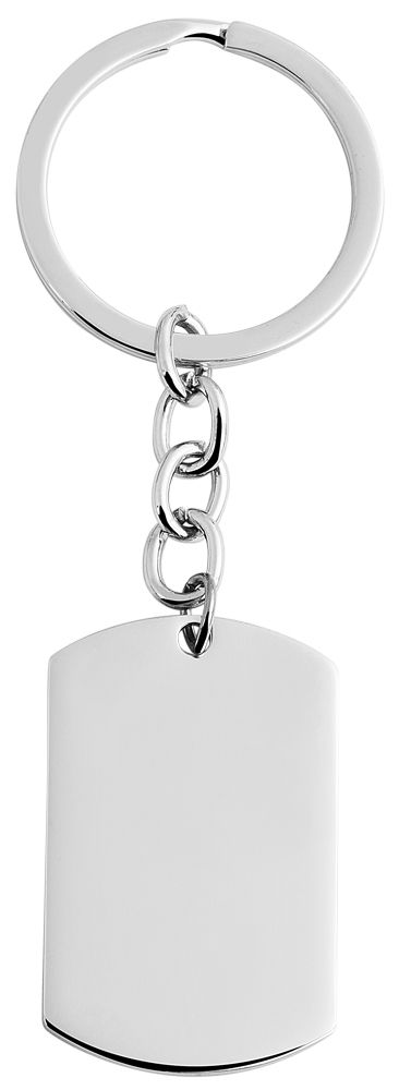 Akzent Schlüsselanhänger, Edelstahl, Gravurplatte, silberfarben