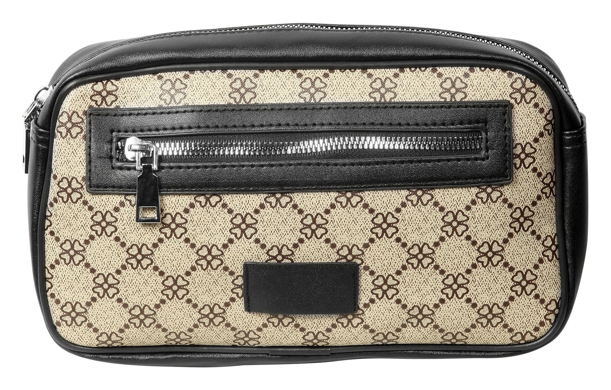 Tasche aus Lederimitat mit Muster, beige