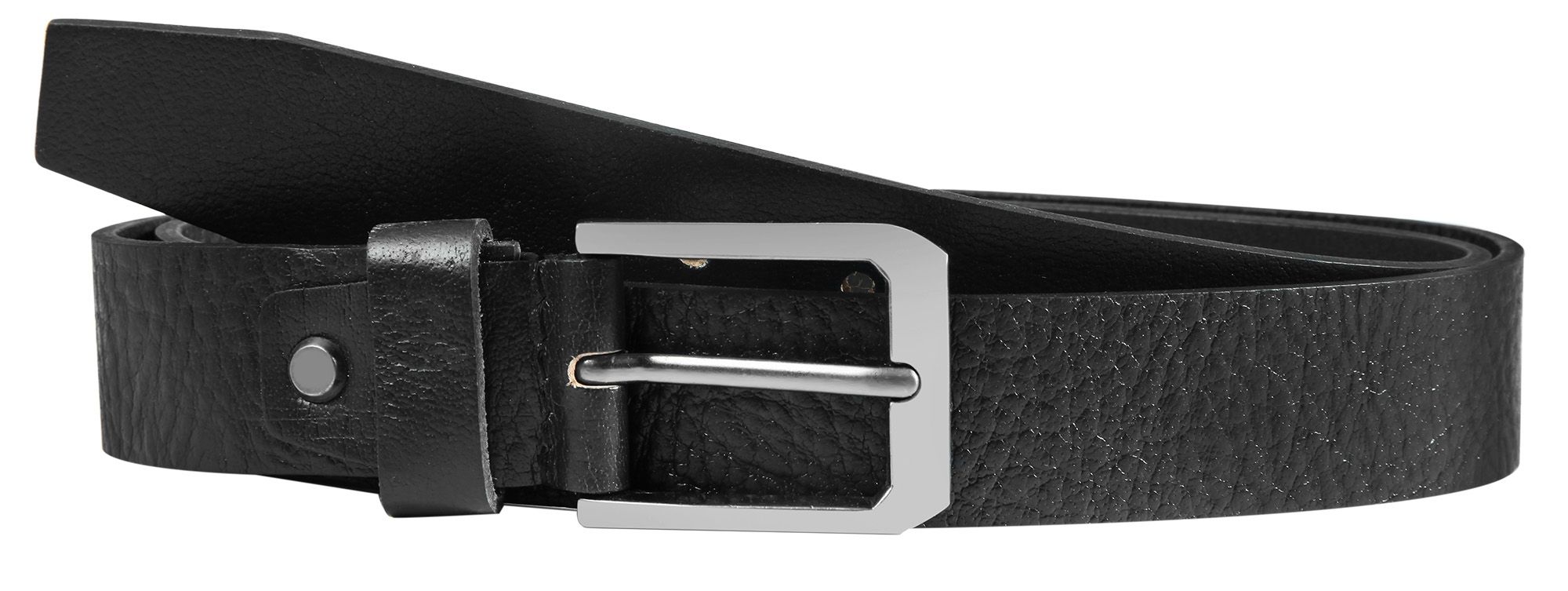 Leonardo Verrelli echt lederen riem, inkortbaar, zwart, 90 cm