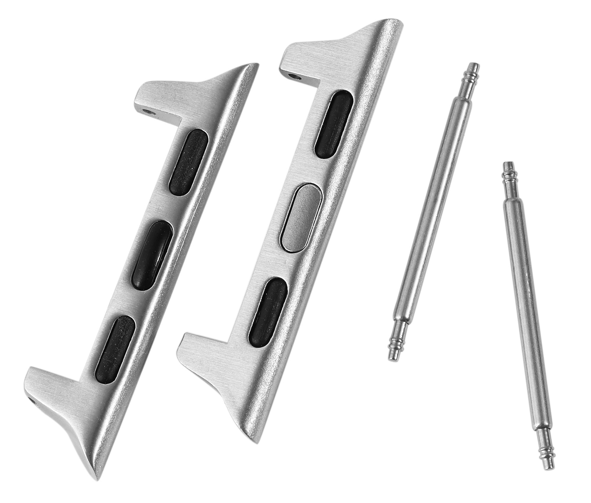 Adapter / Connector für Armbänder (kompatibel mit Apple Watch), silberfarben, Anstoßbreite 22 mm / Gehäusebreite 44 mm