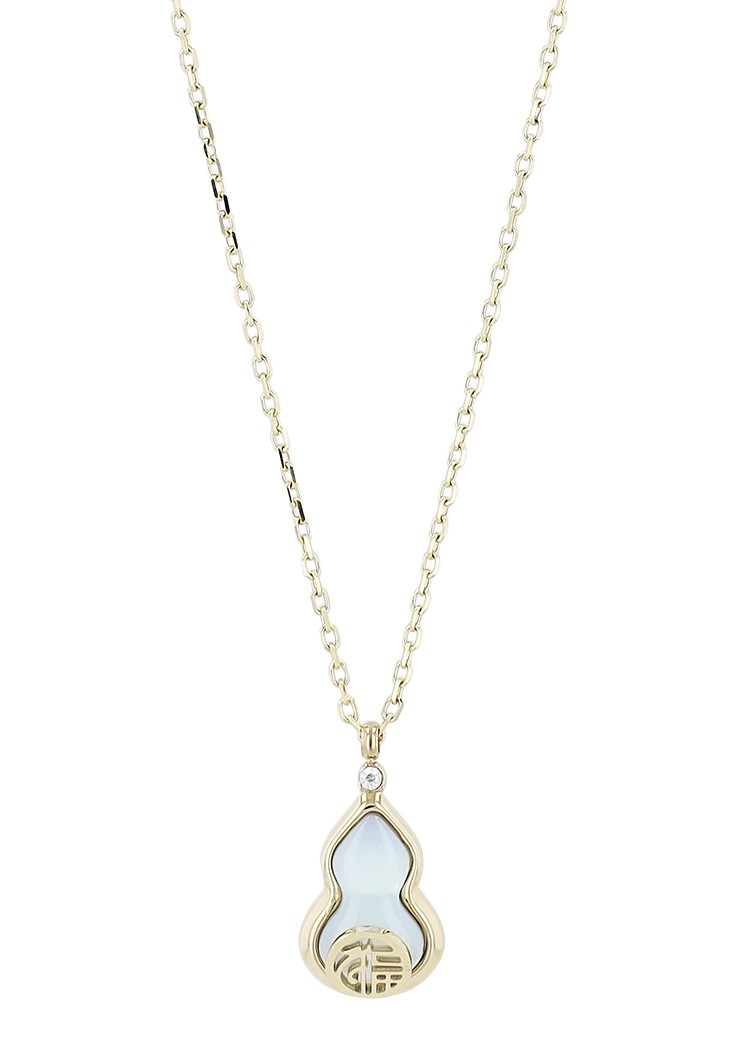 "Frika" Edelstahlkette mit Perlmutt Anhänger., 41,5 + 5 cm