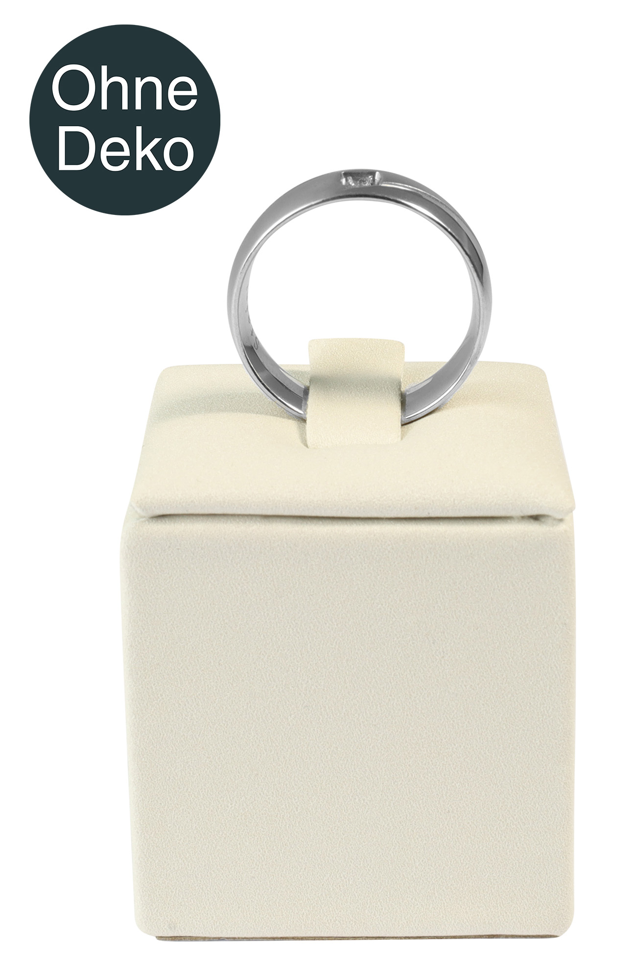 Ringstandaard (decoratieve Soft-serie), PU-bekleed, hoogte 4 cm, wit