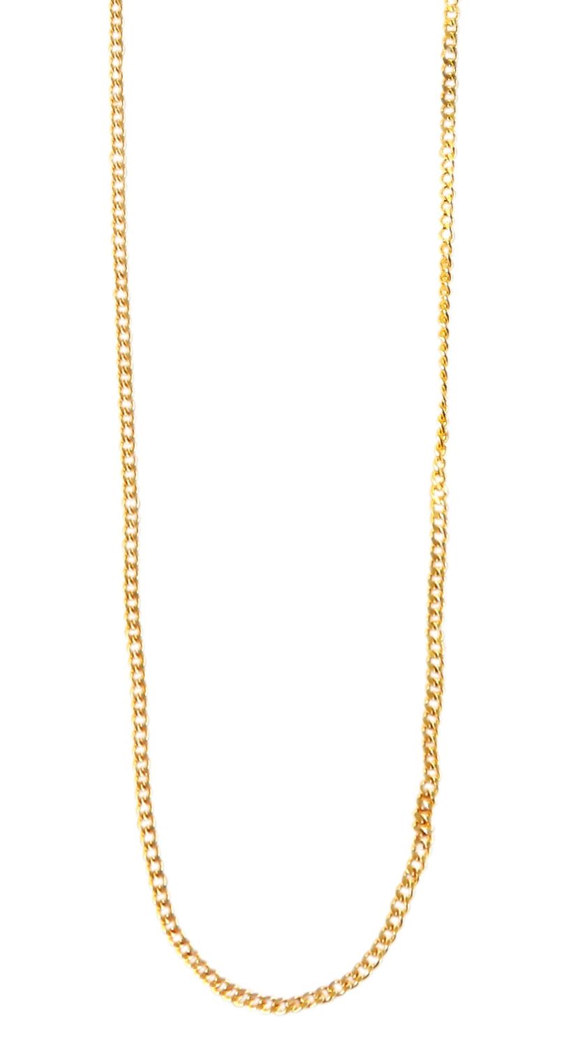 "Pamela" 925/- echt zilveren collier, plat chenille patroon, 50 + 3 cm/ 0,6 mm, verguld