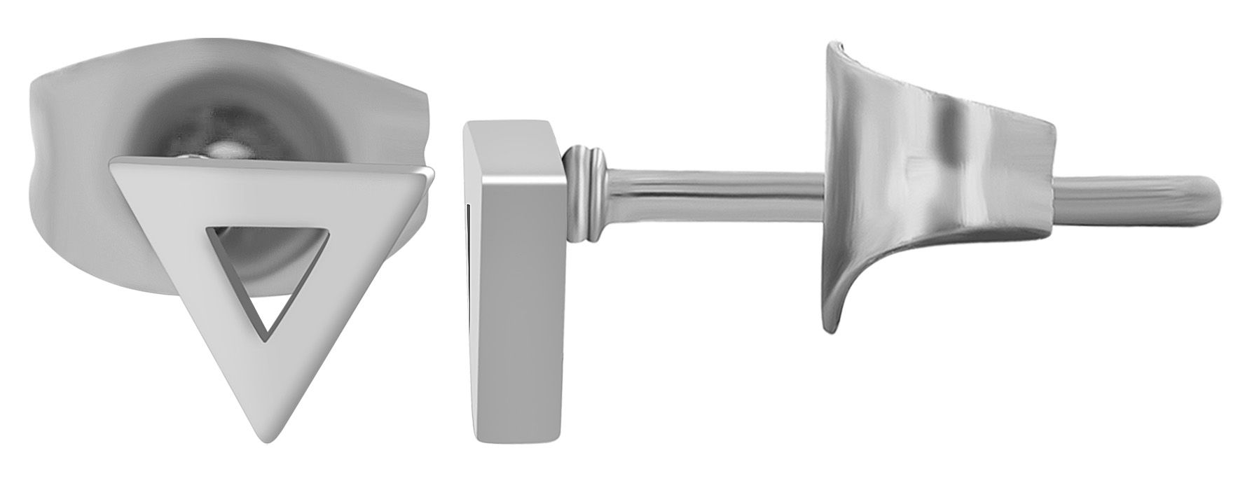 Akzent Dreieck-Ohrstecker "Jude" aus Edelstahl, silberfarben