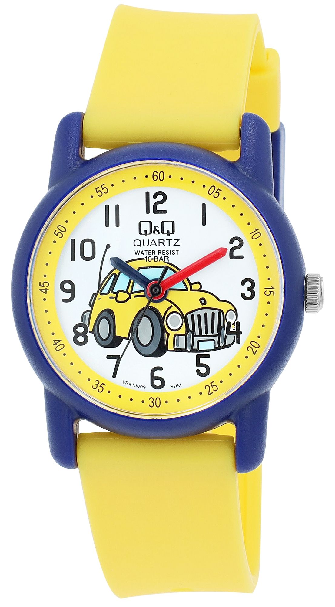 Q&Q Kinderuhr "Auto", Band aus Resin, 10 ATM