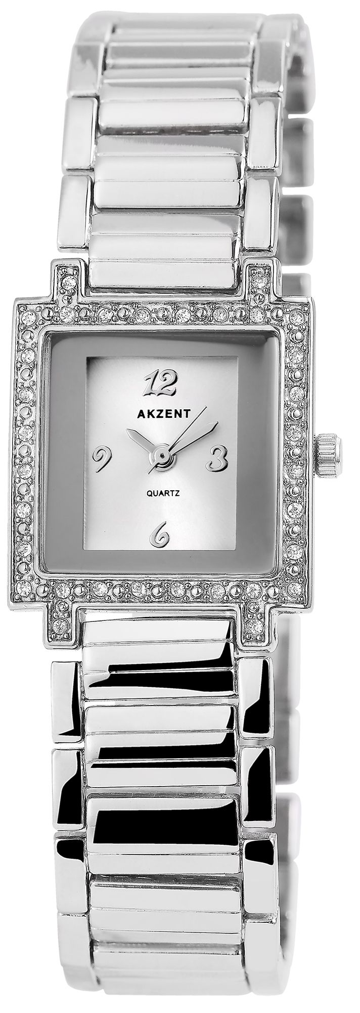 Accent dameshorloge met metalen armband