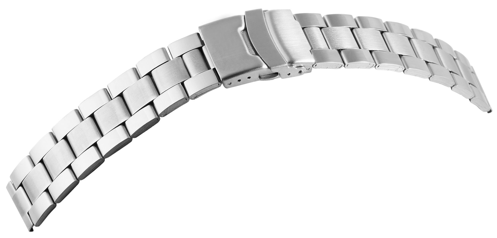 Edelstahl-Uhrenarmband, silberfarben, 22 mm