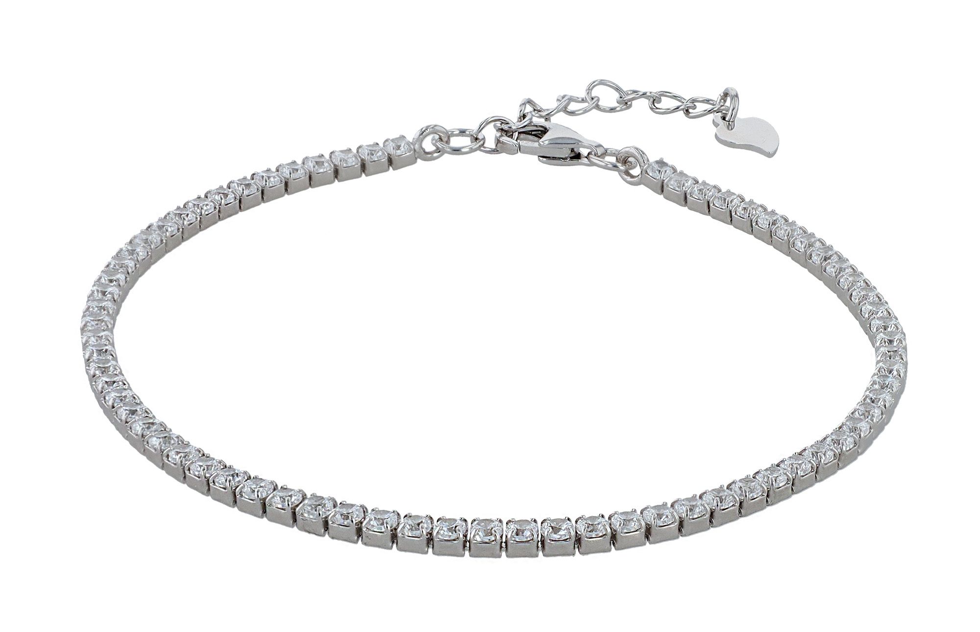 925/- Echt Silber Tennisarmband "Twyla" mit weißem Besatz, rhodiniert