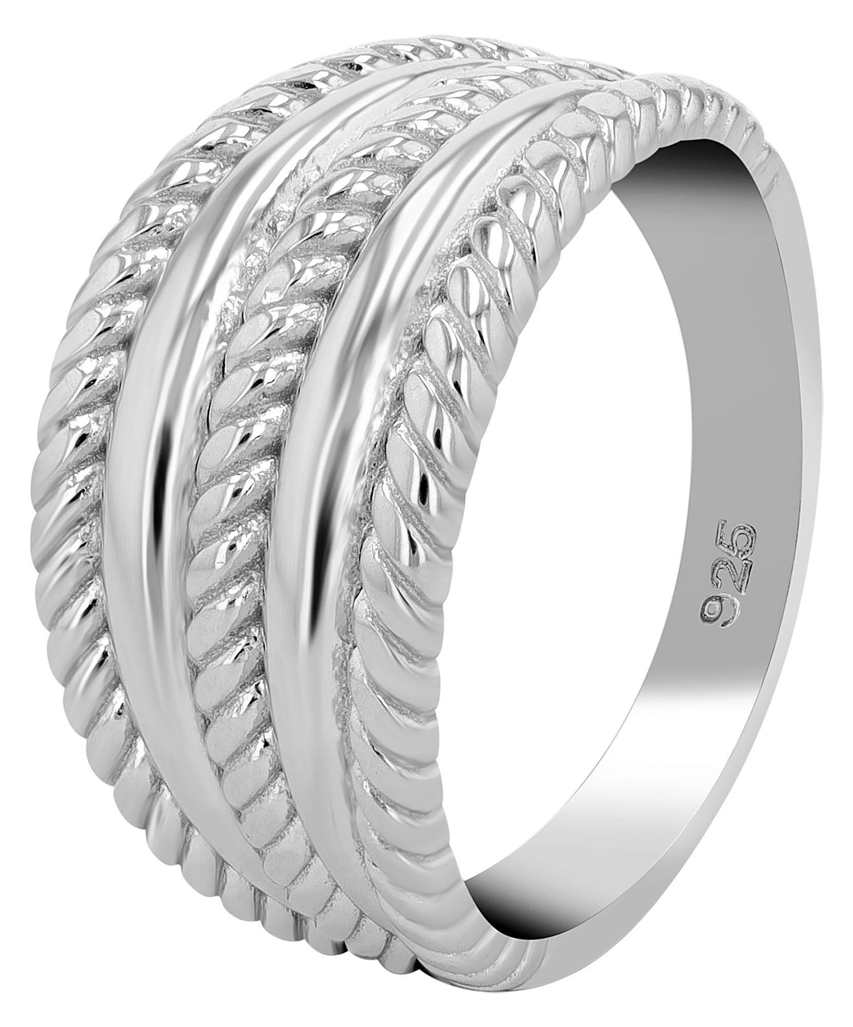 925/- Echt Silber Damenring"Phina", rhodiniert & poliert, Gr. 52