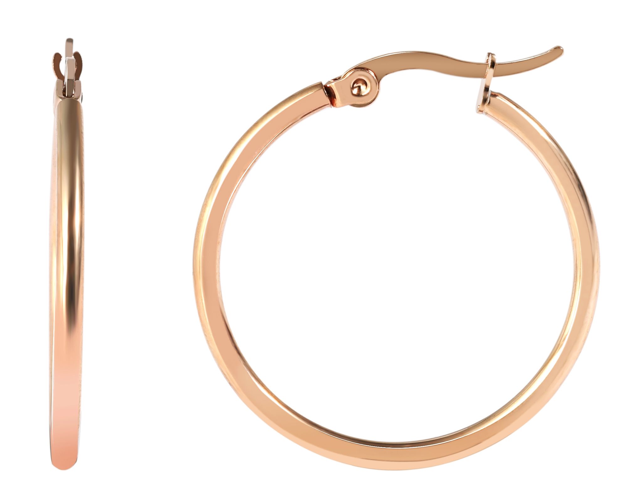 Accent roestvrijstalen oorbellen in roségoudkleur