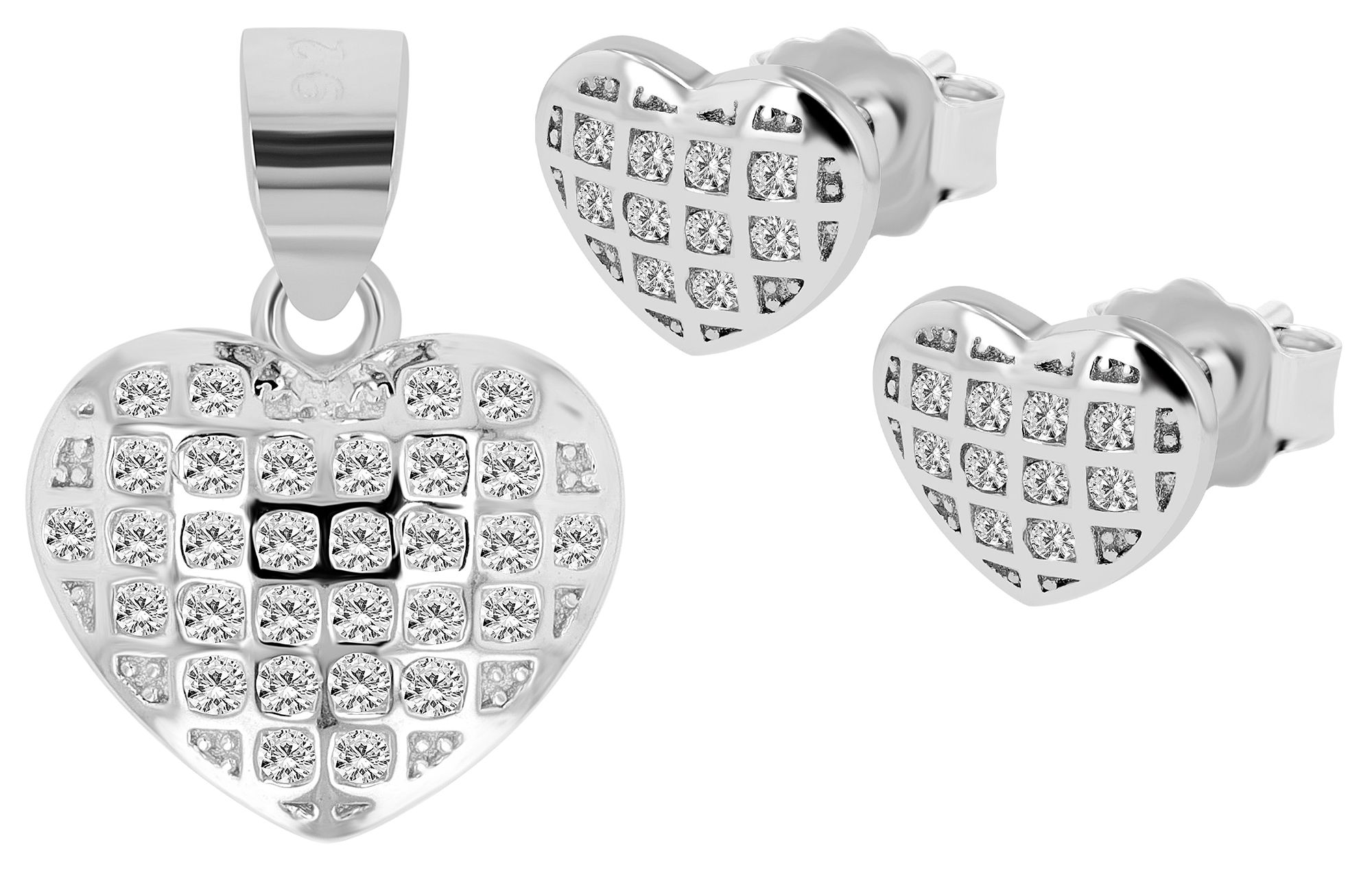 925/- Echt Silber Schmuckset "Arama" mit Ohrringen und Anhänger