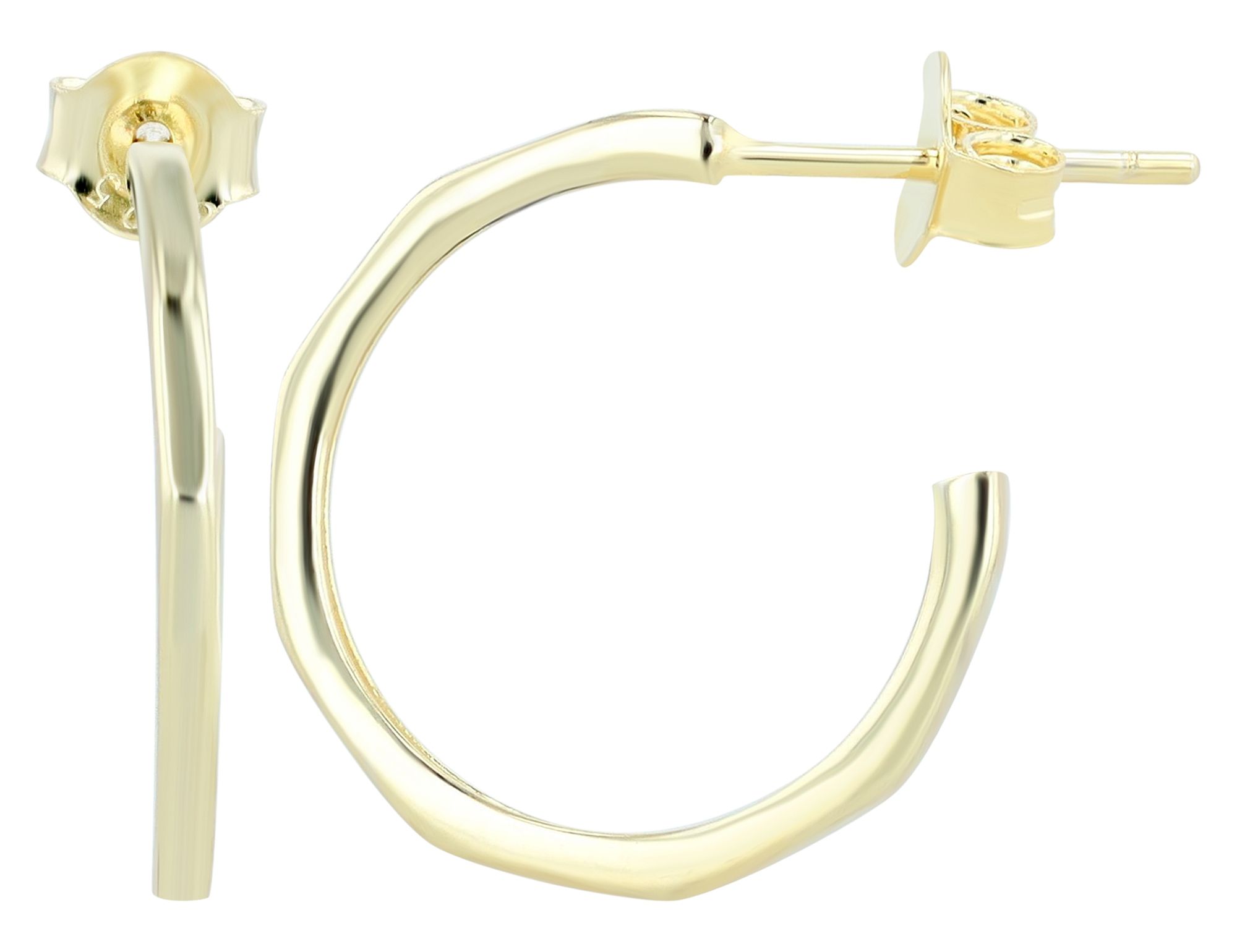 "Jessamine" 925/- Echt Silber Creole offen mit Steckverschluss, vergoldet