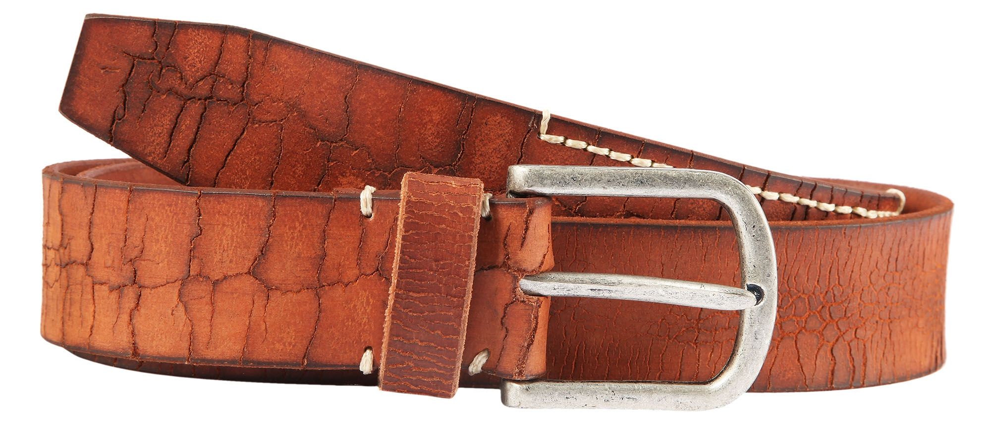 Leonardo Verrelli echt leren riem, bruin, taillemaat 100 cm