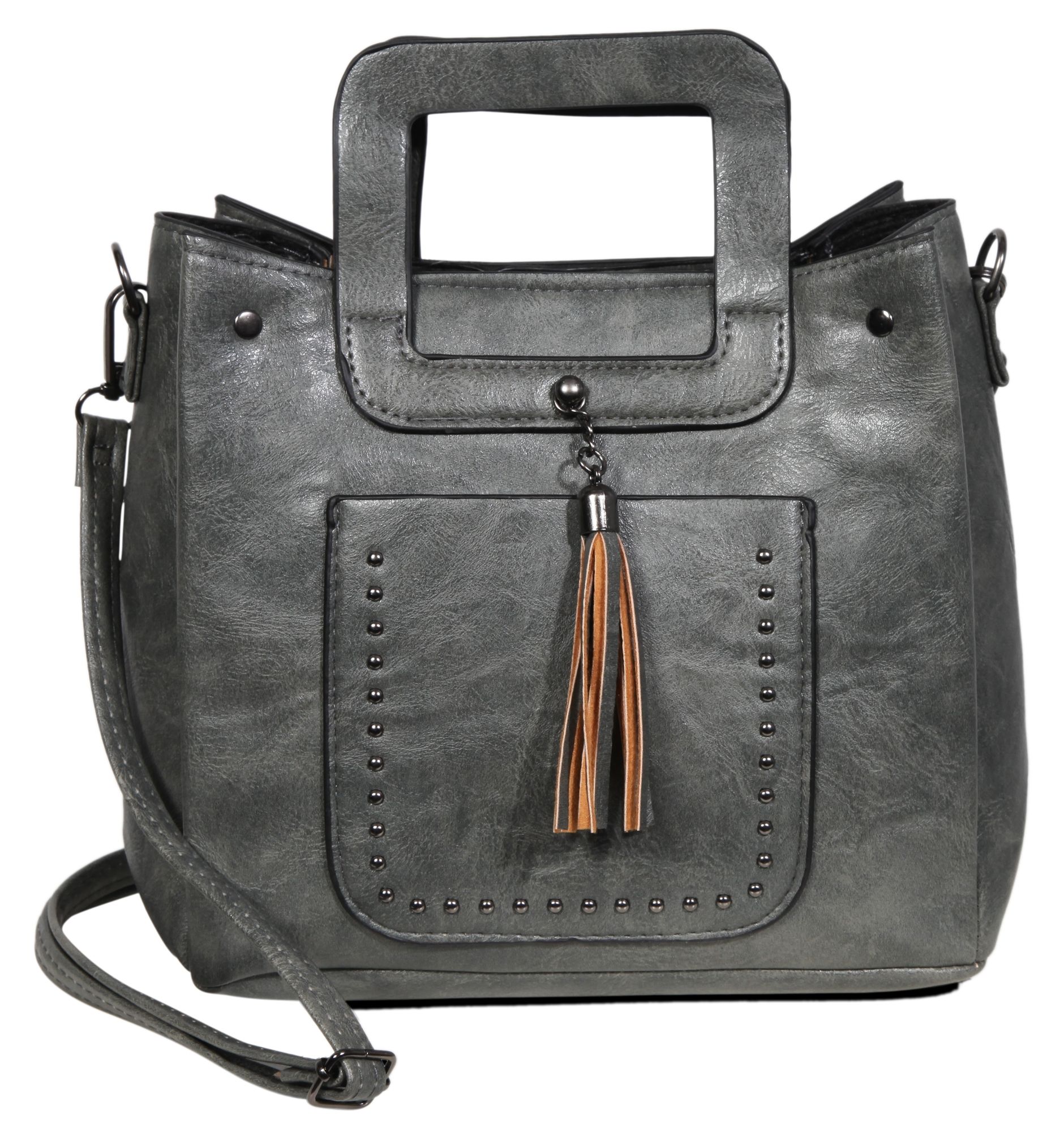 Damen Handtasche aus Lederimitat, Maße: 20,5 x 19 x 10 cm