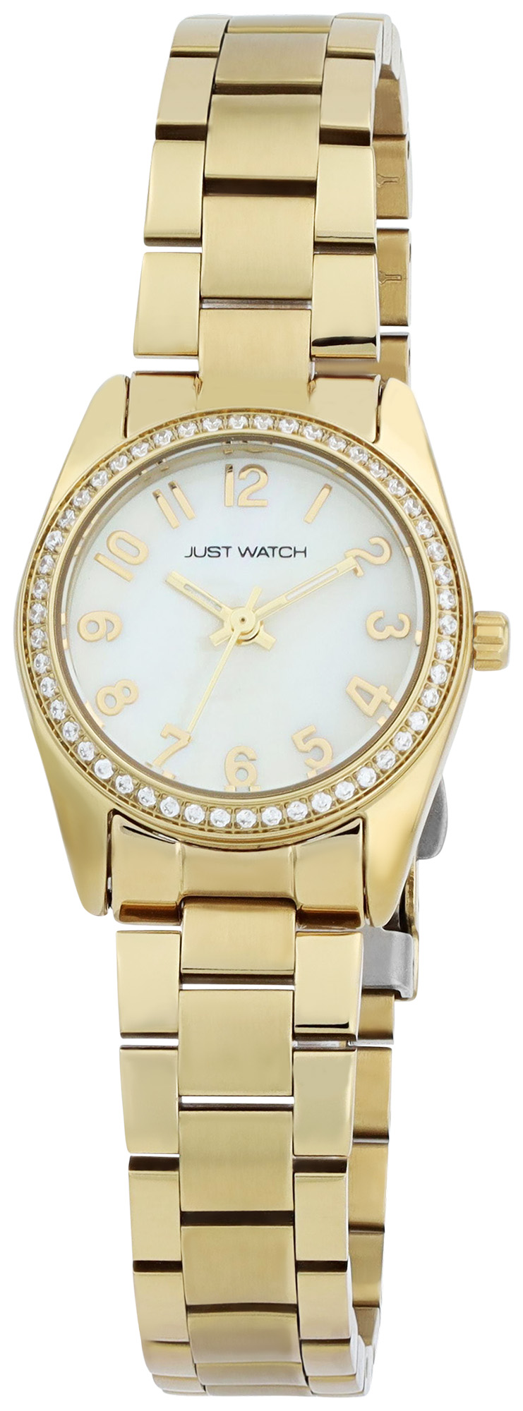 JUST WATCH dameshorloge "Gerda" met roestvrij stalen armband, Ø 26 mm, goudkleurig/parelmoer, 5 ATM