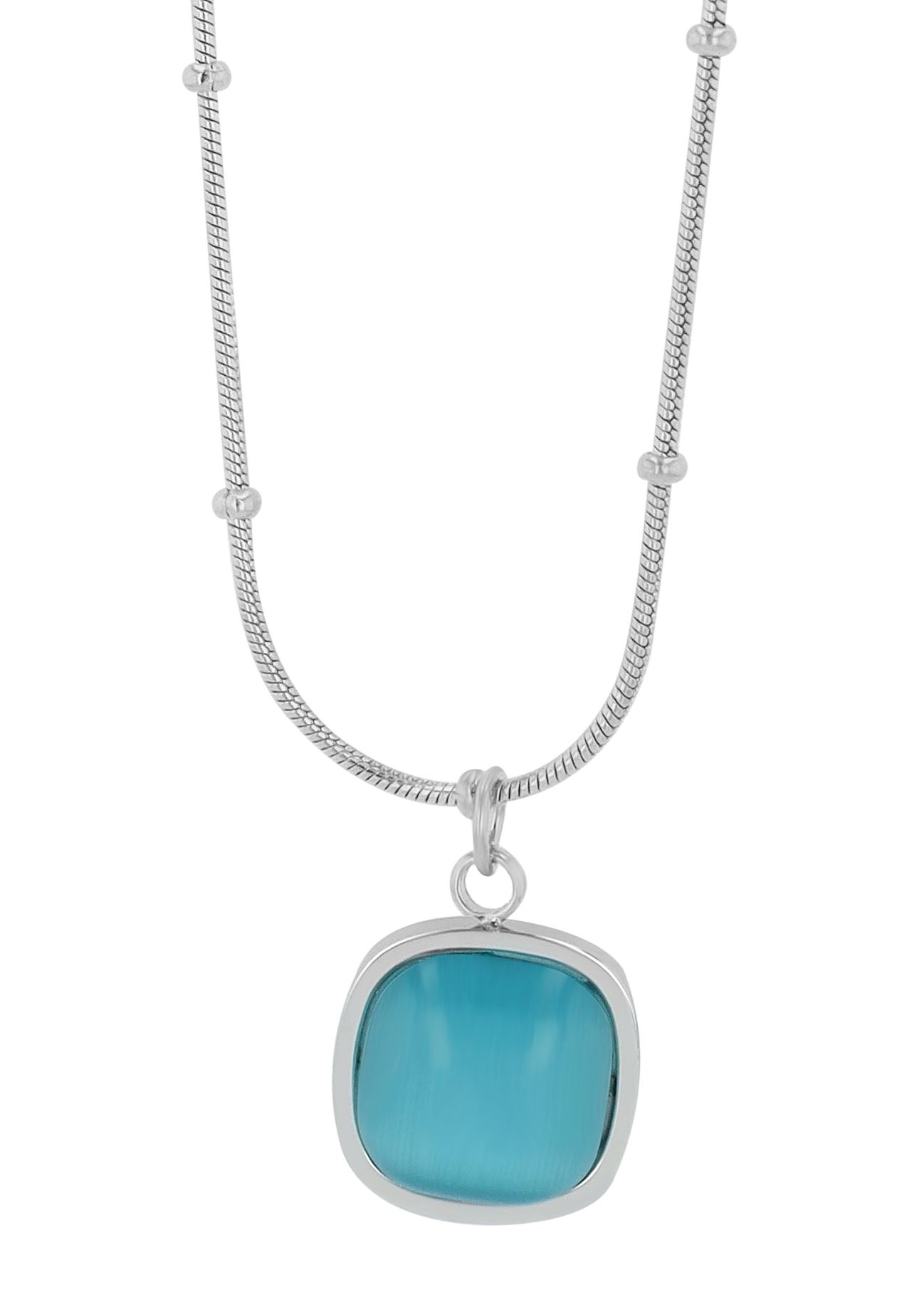 Akzent Halskette "Djadi" aus Edelstahl, blauer Anhänger