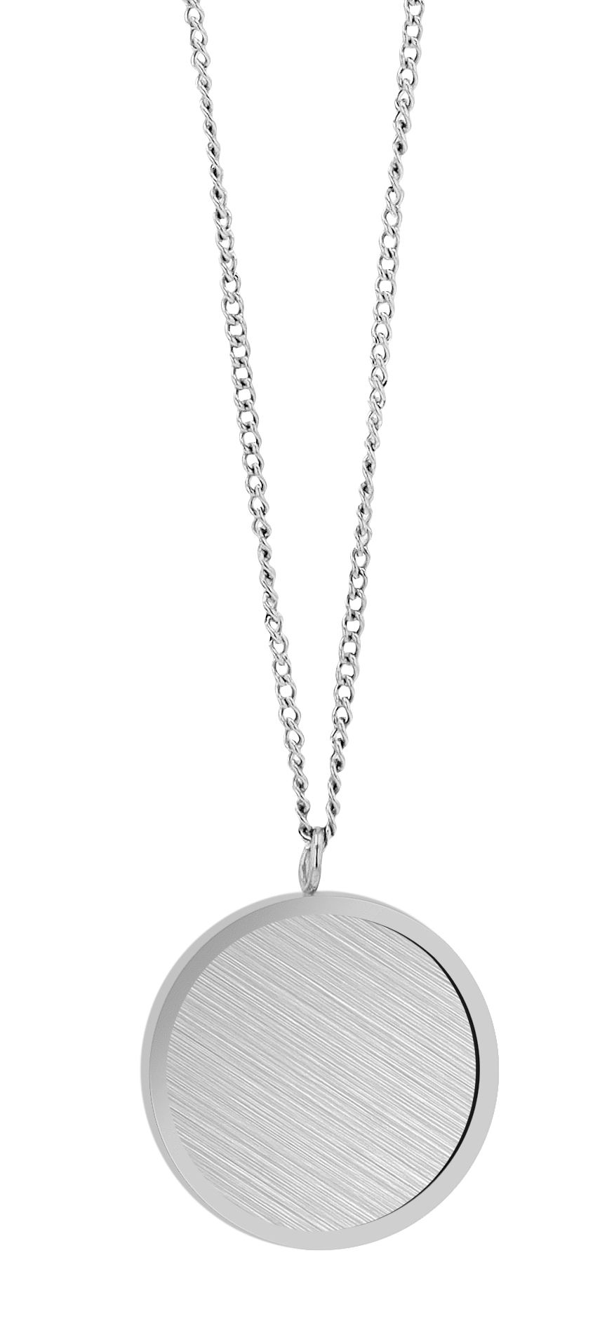 "Circola", accentketting van roestvrij staal, ronde hanger Ø 15 mm, zilverkleurig