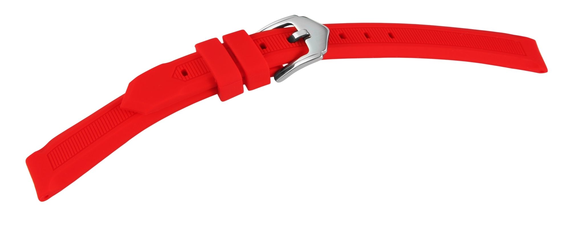 Siliconen horlogeband, rood, gesp, 12 mm