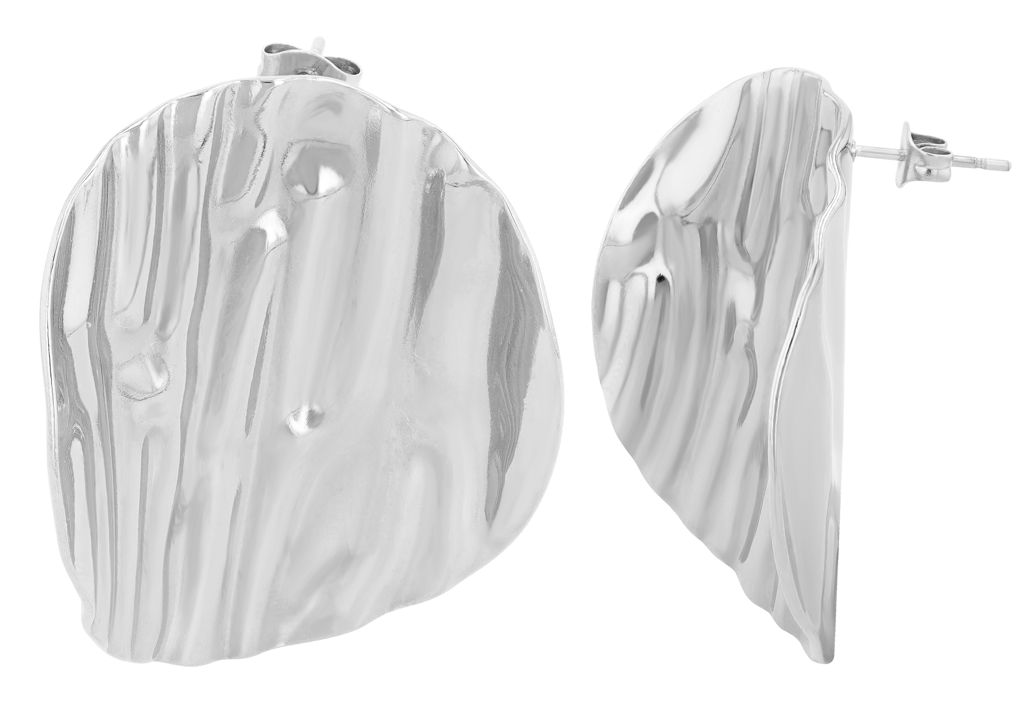 "Venya" statement oorbellen, roestvrij staal, zilverkleurig