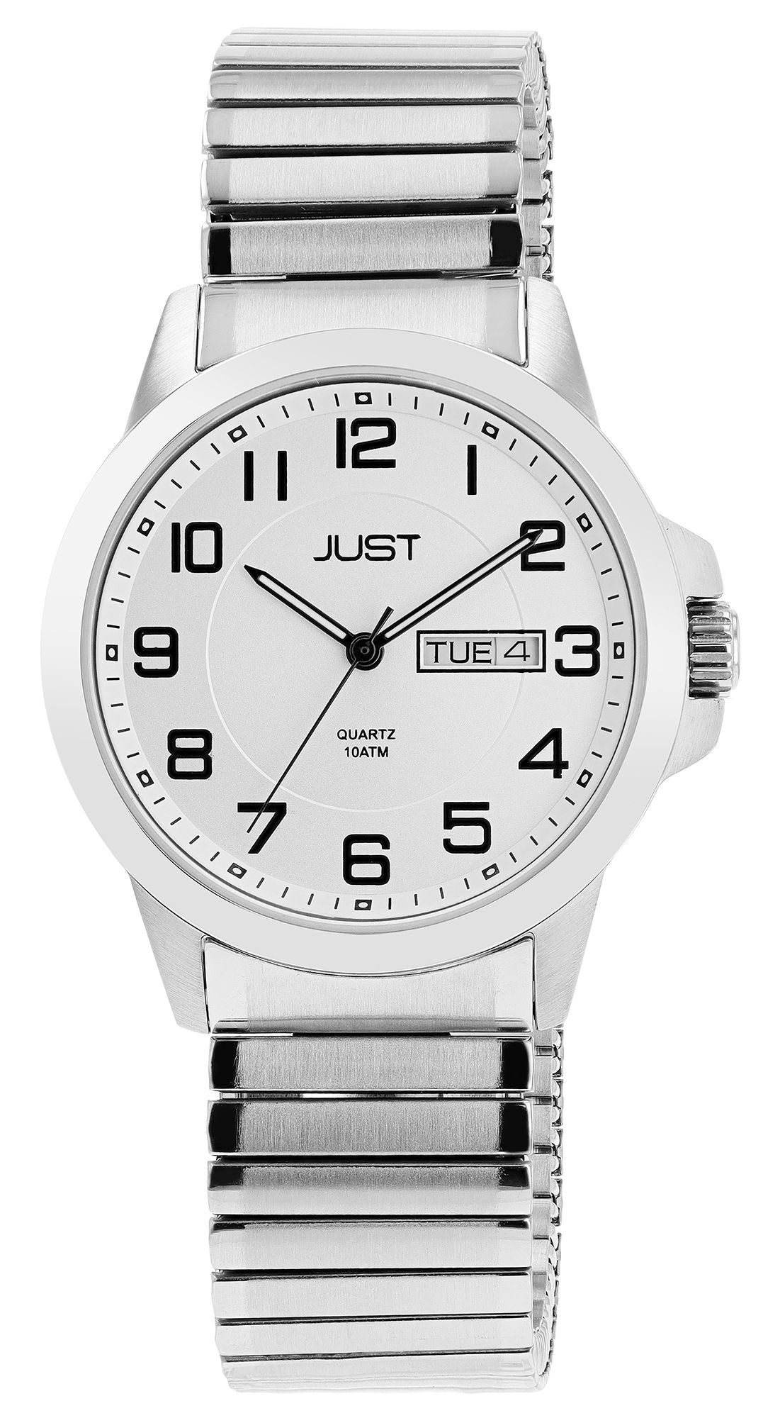 Just herenhorloge "Lien" met roestvrijstalen trekband, Ø 39 mm, zilverkleurig