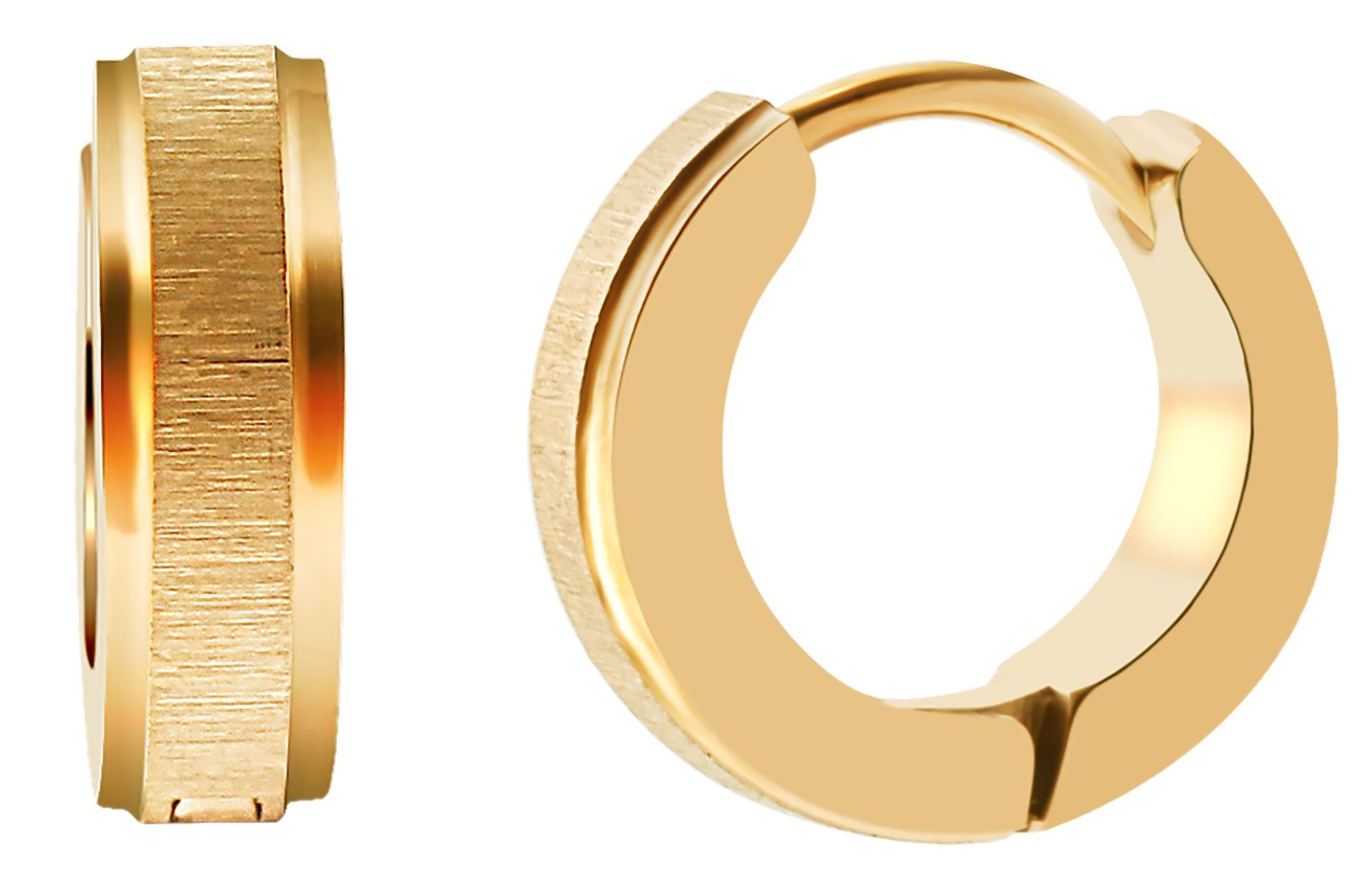 Accent scharnierende hoepeloorbellen van roestvrij staal, goudkleurig