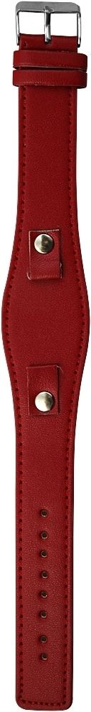 Leren imitatie horlogeband, donkerrood, 10 mm