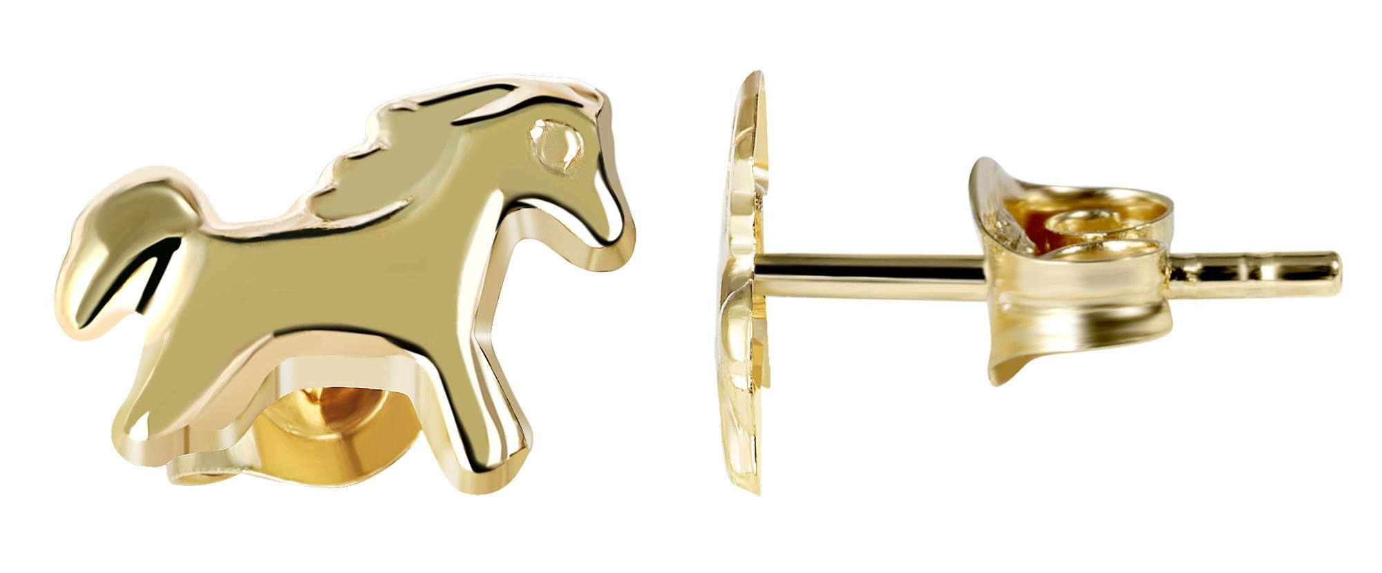 333/- Gold "Fabella" Ohrstecker, Pferd, Gelbgold, 8 Karat, Kinder