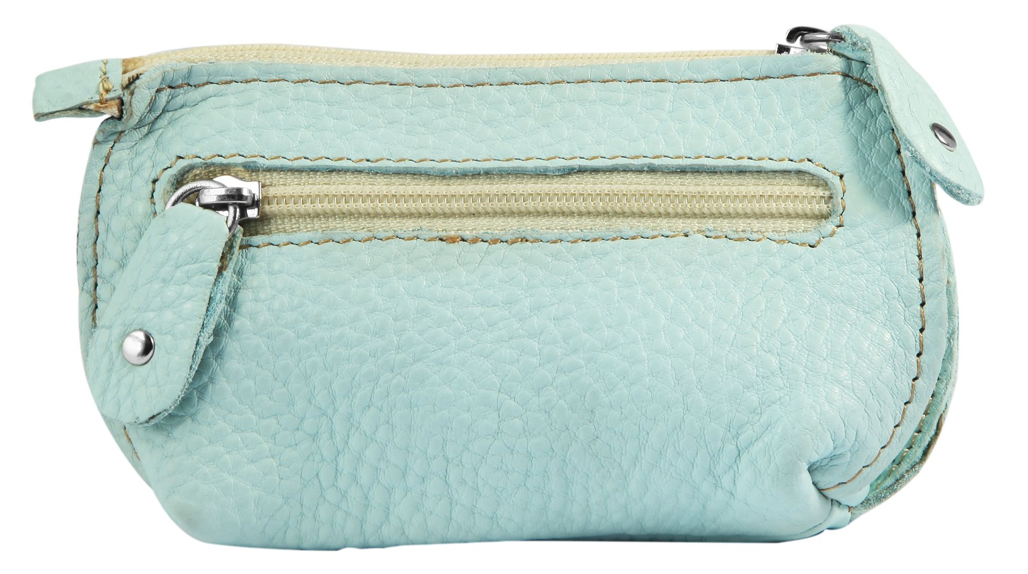 Sleuteletui van echt leer, mintkleurig