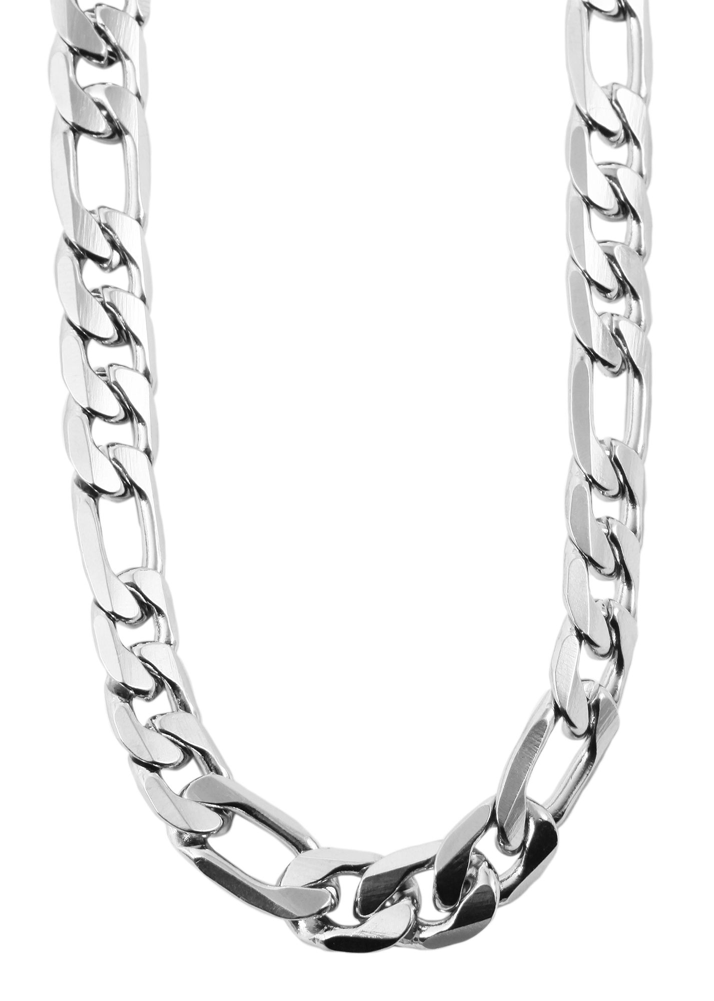 "Maikaio" Figaro ketting, roestvrij staal, breedte, zilverkleurig, 60 cm/ 10 mm