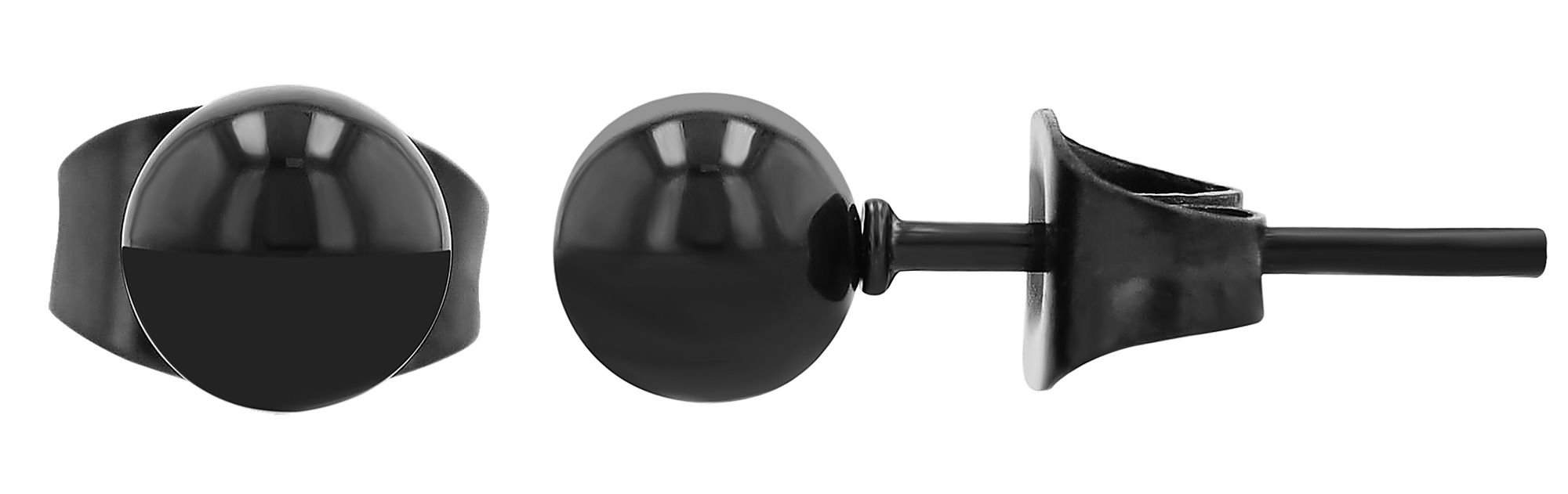 Akzent Ohrstecker "Pip", Edelstahl, Ø 5 mm, schwarz