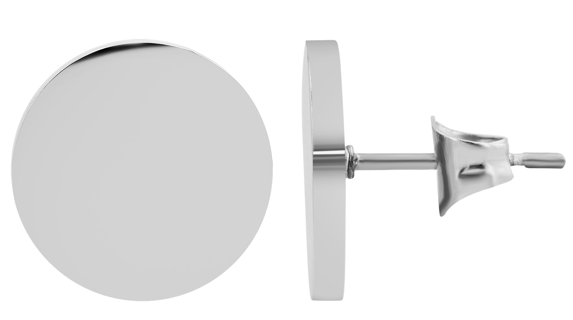 Akzent Ohrstecker "Neo" aus Edelstahl, Ø 12 mm, silberfarben