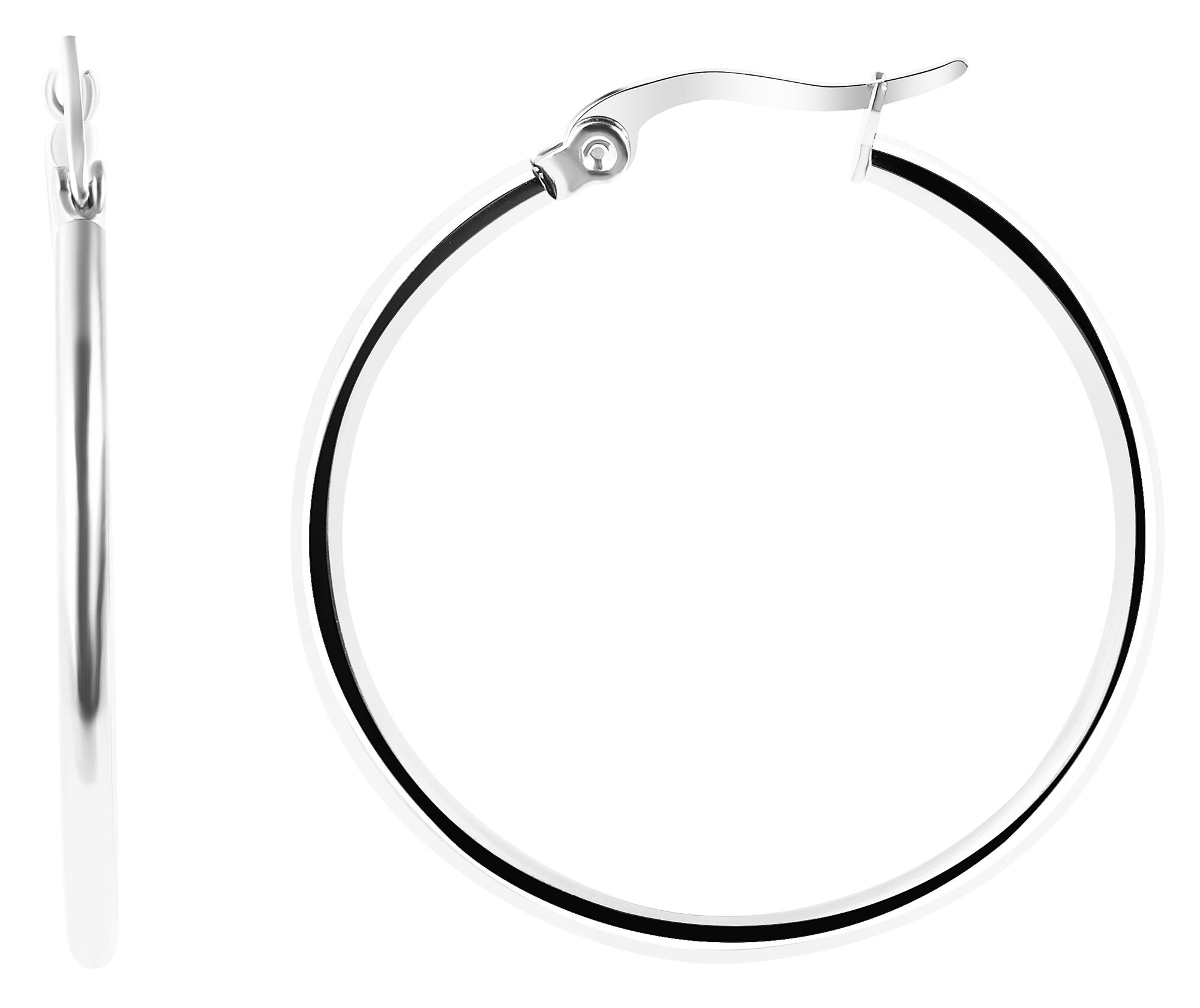 Akzent Creolen aus Edelstahl in silberfarbig, 30 mm