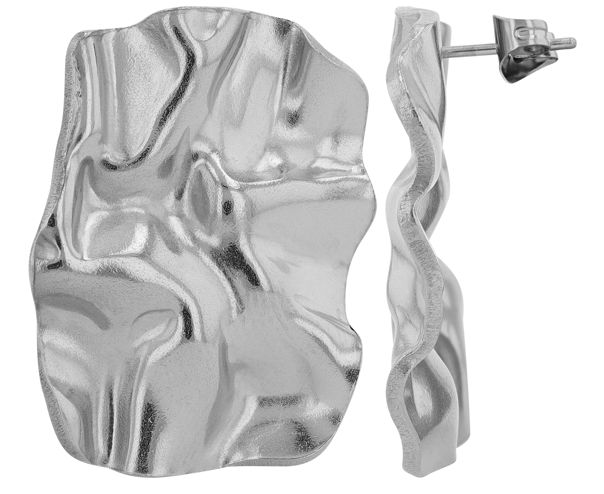 "Else" Edelstahl Ohrstecker, Statement, silberfarben