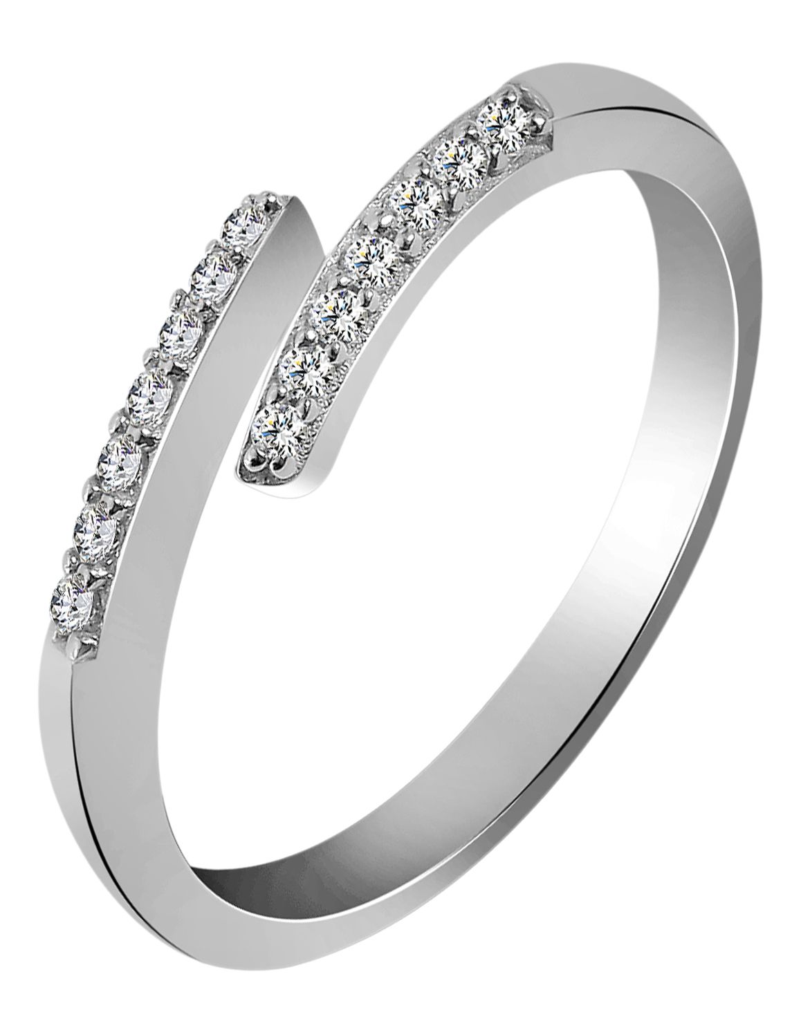 925/- Echt Silber Ring "Aril" mit Zirkoniabesatz, 925/rhodiniert, Gr. 50