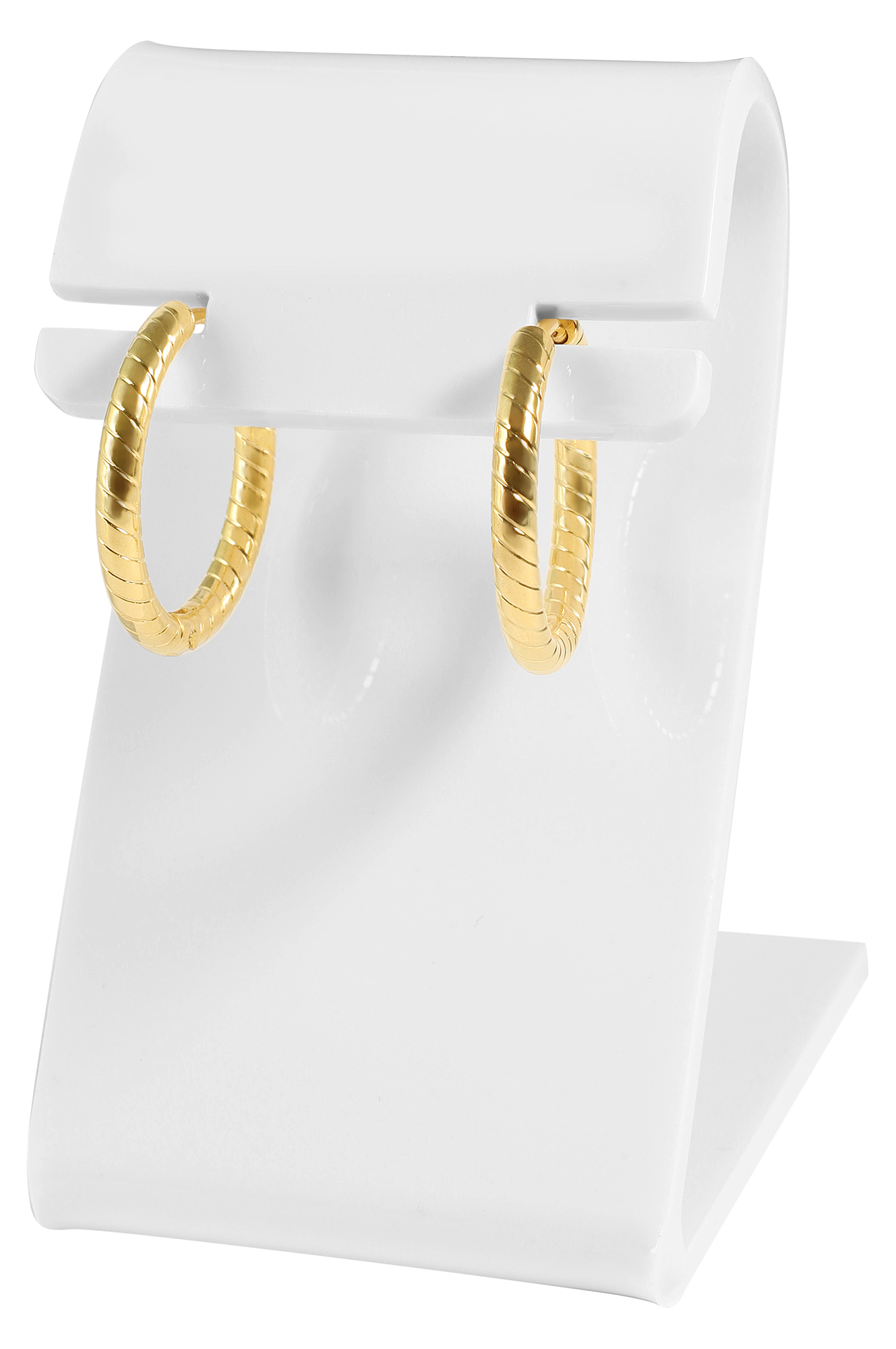 Aufsteller für Ohrhänger/ Creolen, Acryl, weiß